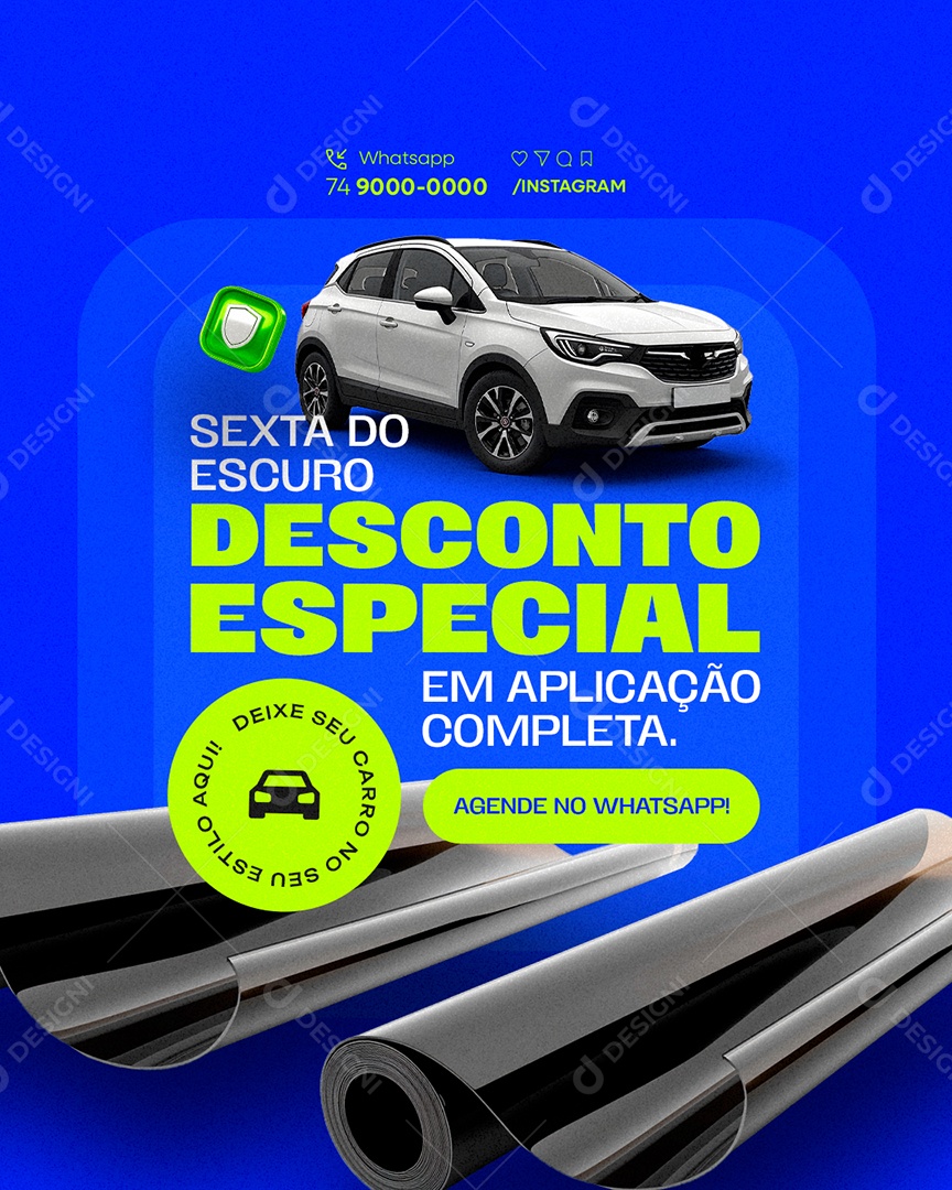 Insufilm Automotivo Películas Sexta do Escuro Desconto Especial Social Media PSD Editável