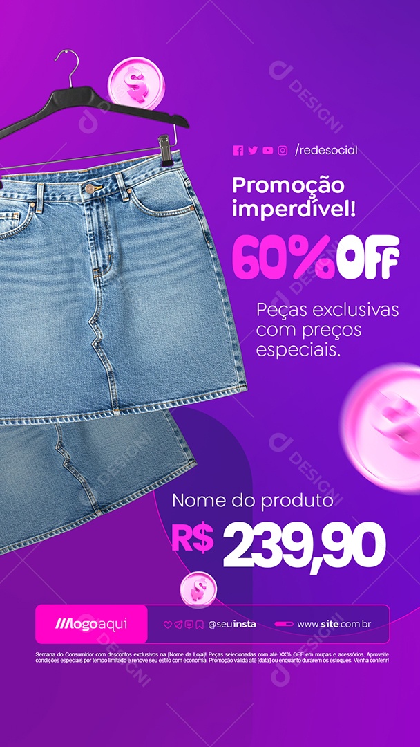 Story Loja de Moda Cristã Promoção Imperdível Social Media PSD Editável