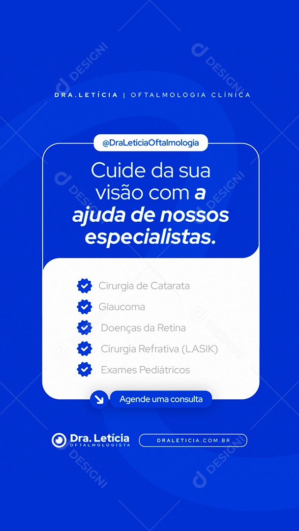 Story Clínica Oftalmologia Cuide da Sua Visão Social Media PSD Editável