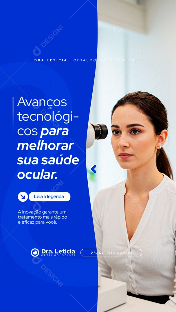 Story Clínica Oftalmologia Avanços Tecnológicos Social Media PSD Editável