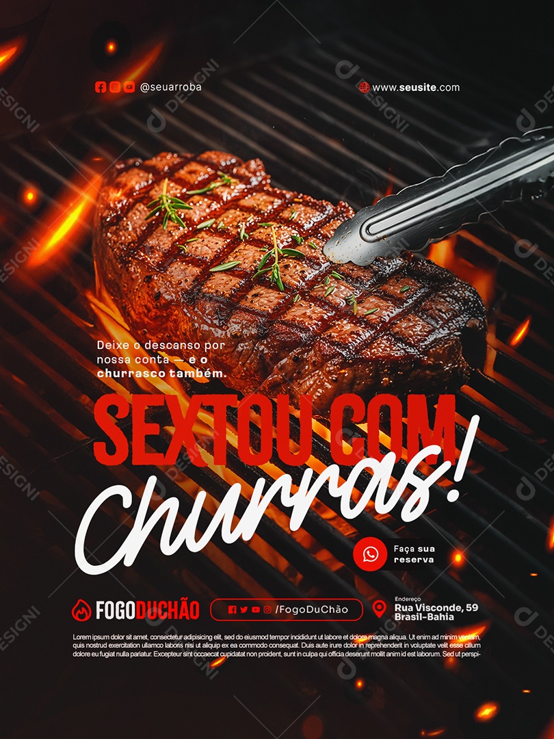 Churrascaria Rodízio Sextou com Churras Social Media PSD Editável