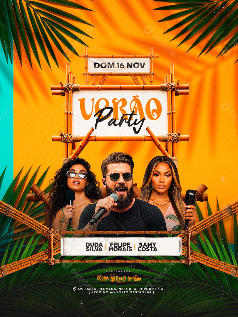 Flyer Próximos Shows Verão Party Social Media PSD Editável