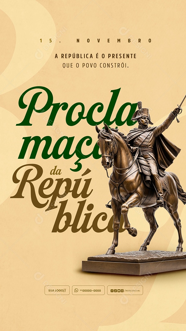 Story Dia da Proclamação da República 15 de Novembro Social Media PSD Editável
