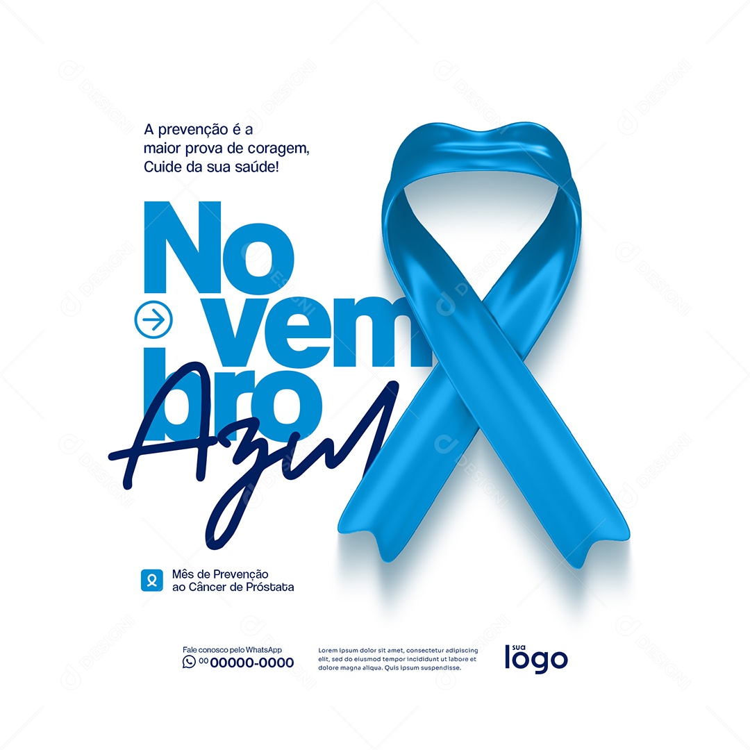 Novembro Azul Mês de Combate ao Câncer de Próstata Social Media PSD Editável