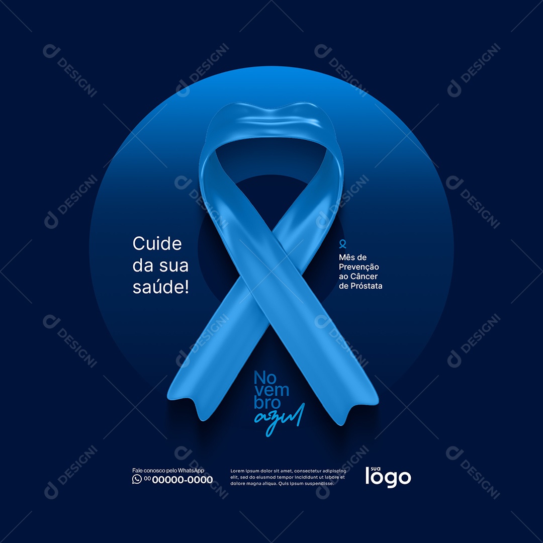 Novembro Azul Mês de Combate ao Câncer de Próstata Social Media PSD Editável