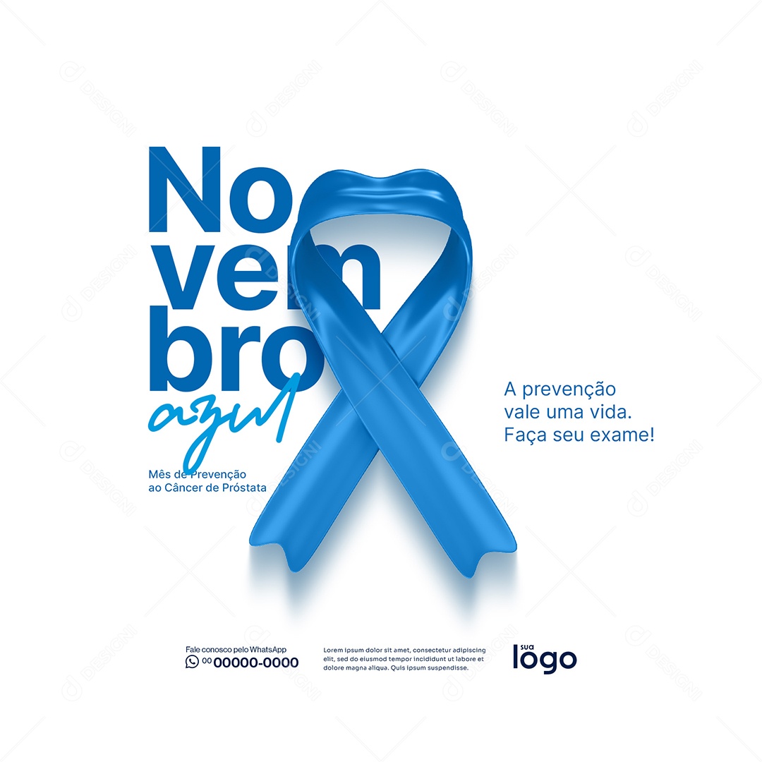 Novembro Azul Mês de Combate ao Câncer de Próstata Social Media PSD Editável