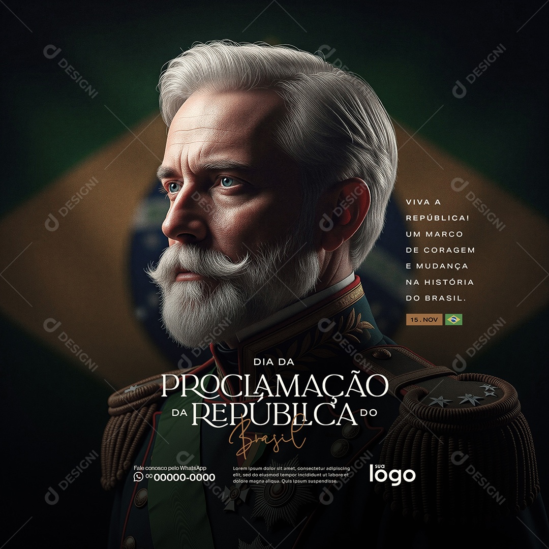 Dia da Proclamação da República 15 de Novembro Social Media PSD Editável