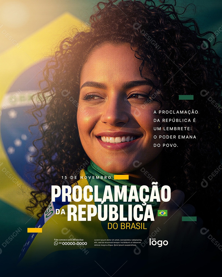 Dia da Proclamação da República 15 de Novembro Social Media PSD Editável