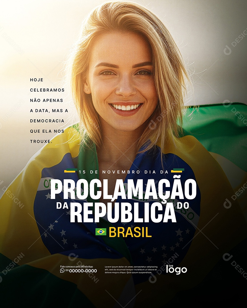 Dia da Proclamação da República 15 de Novembro Social Media PSD Editável