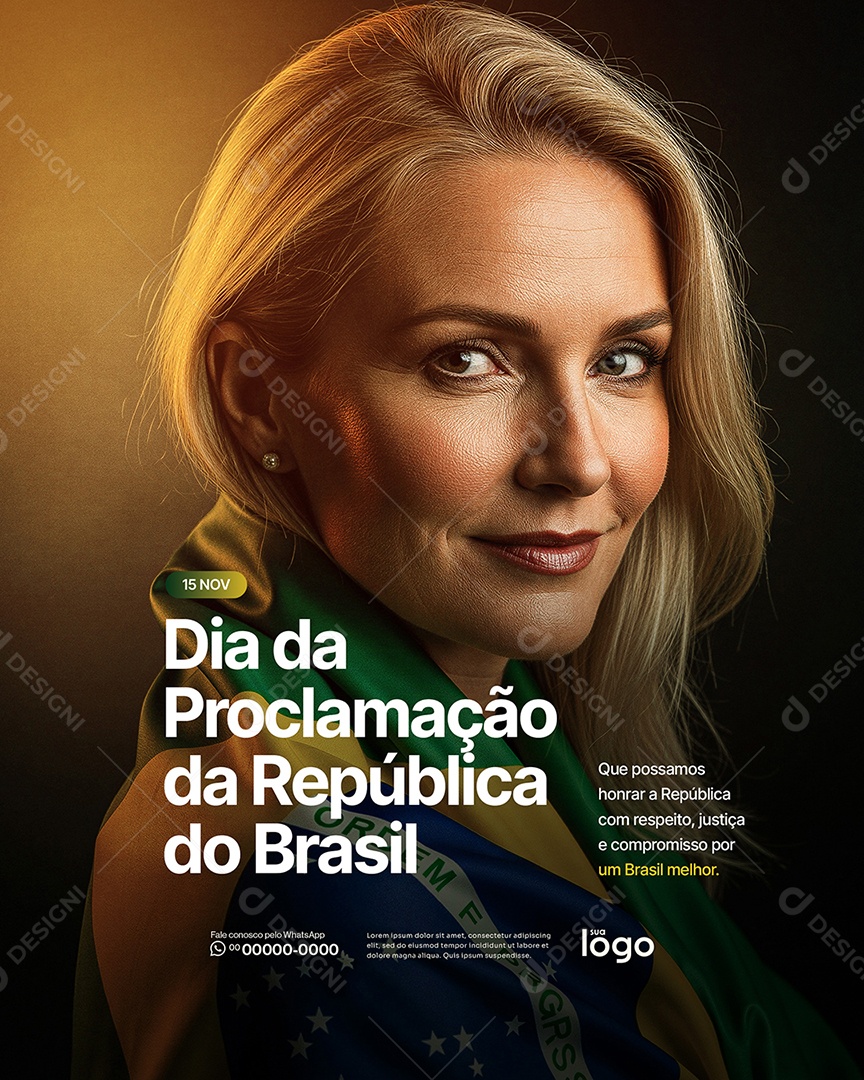Dia da Proclamação da República 15 de Novembro Social Media PSD Editável