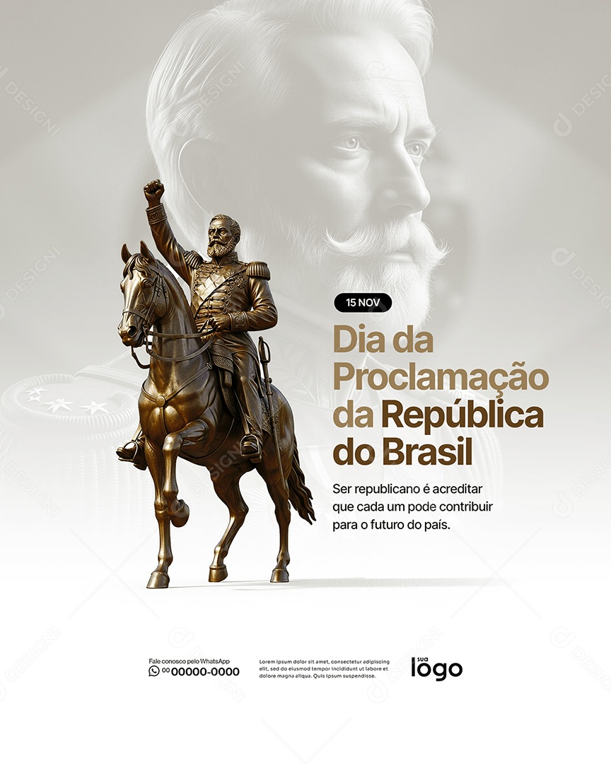 Dia da Proclamação da República 15 de Novembro Social Media PSD Editável