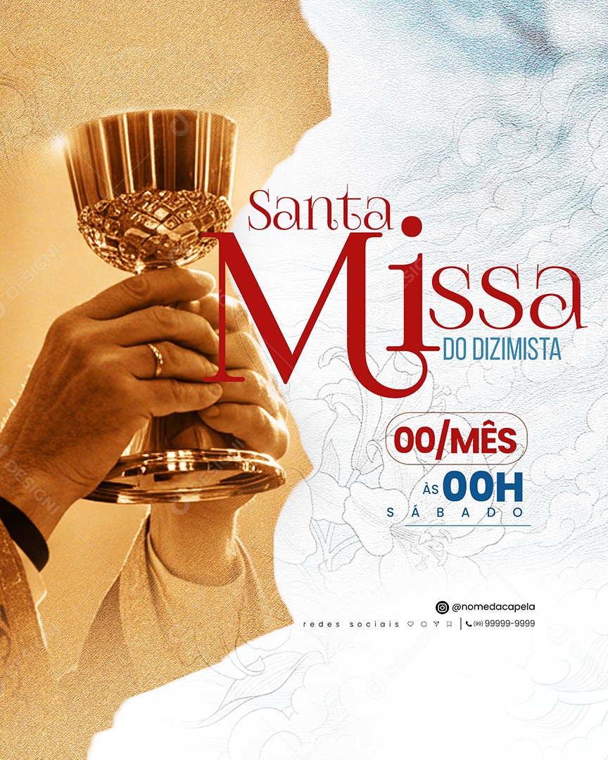 Igreja Santa Missa Social Media PSD Editável