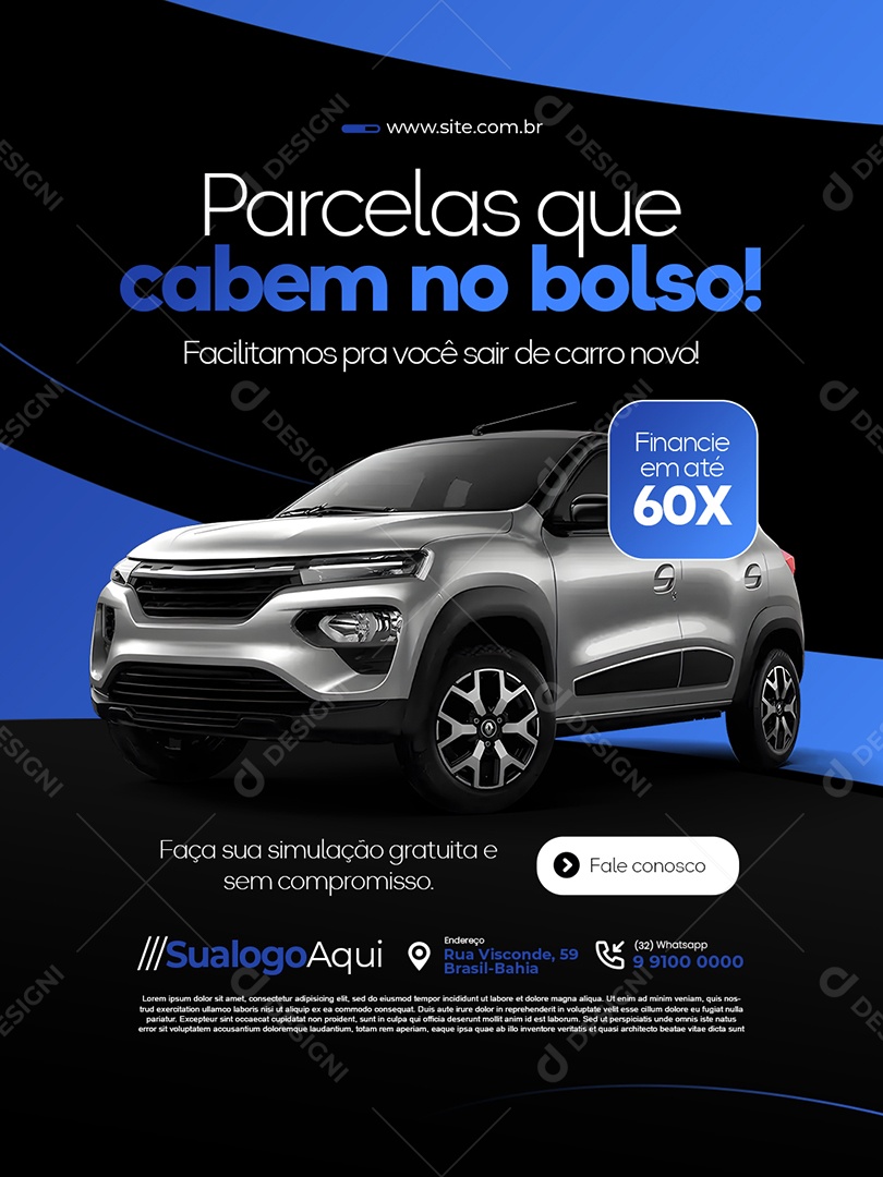 Concessionária Parcelas Que Cabem no Bolso Social Media PSD Editável