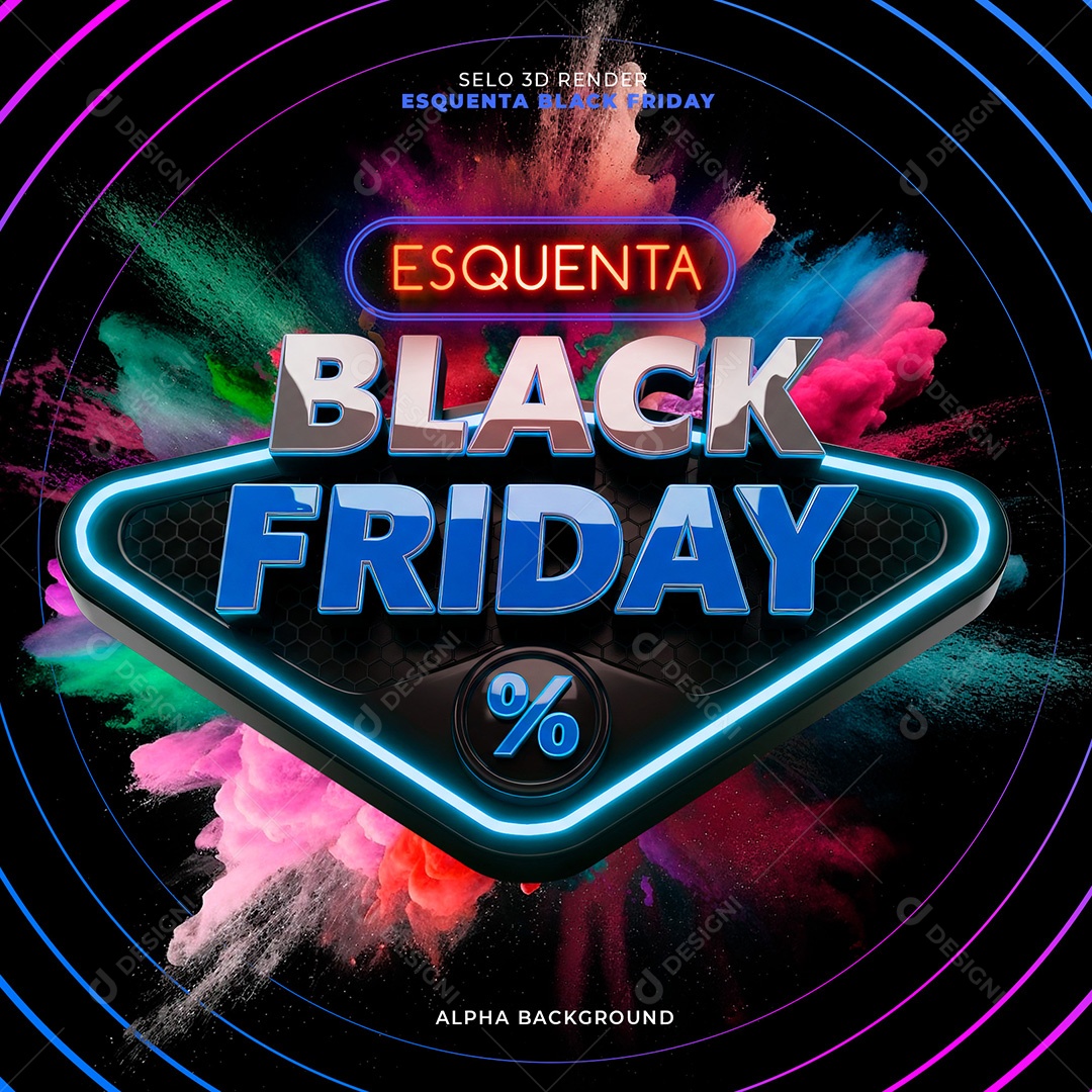 Selo 3d Esquenta Black Friday Para Composição PSD