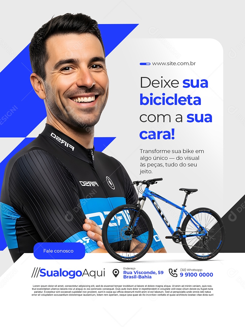 Bicicletaria Deixe Sua Bicicleta com a Sua Cara Social Media PSD Editável