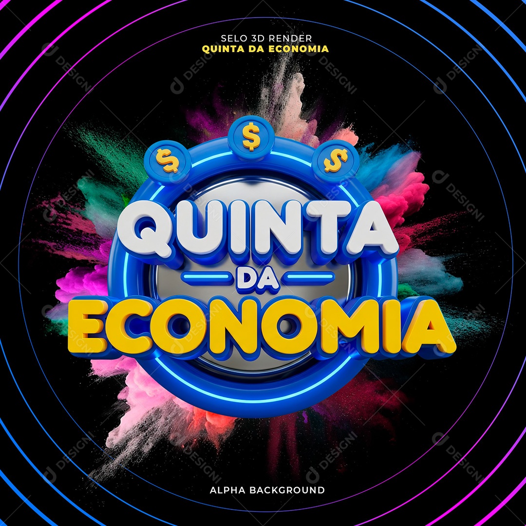 Selo 3D Quinta da Economia Para Composição PSD