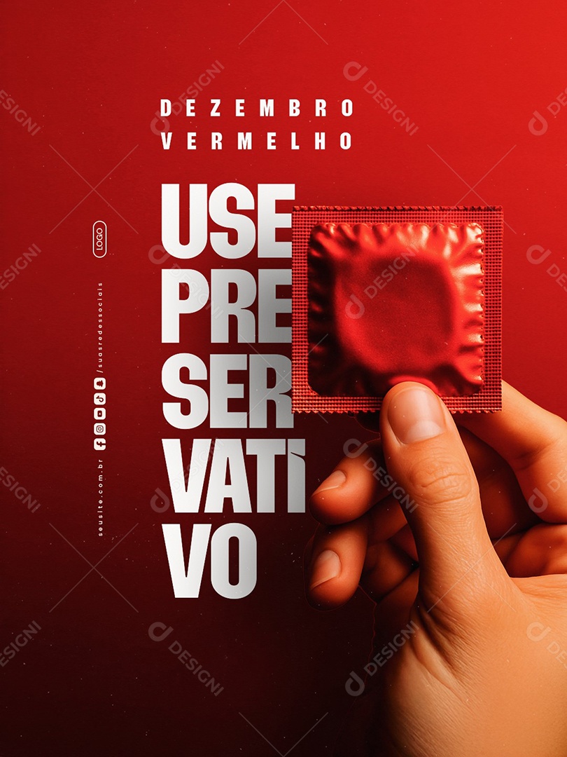 Dezembro Vermelho Use Preservativo Social Media PSD Editável