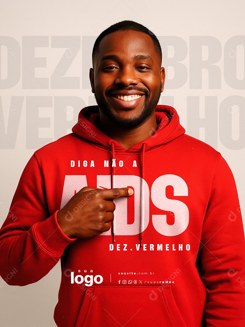 Dezembro Vermelho Diga Não a Aids Social Media PSD Editável
