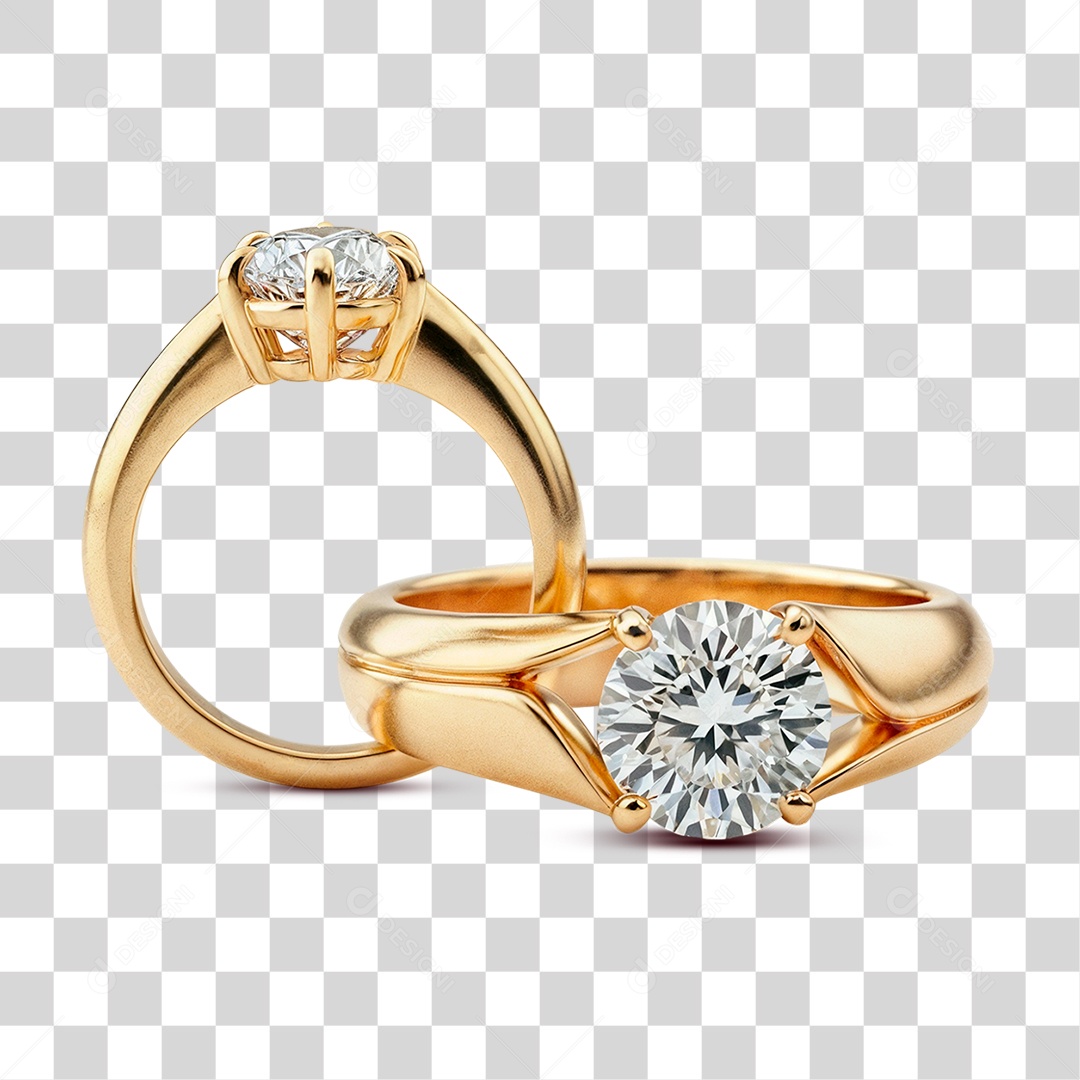 Anéis Dourados PNG Transparente