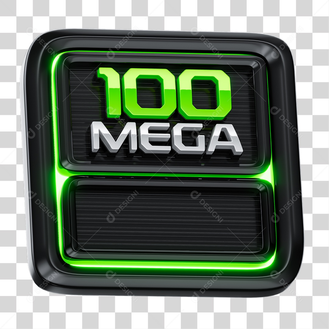 Selo 3D Mega 100 Internet PNG Transparente