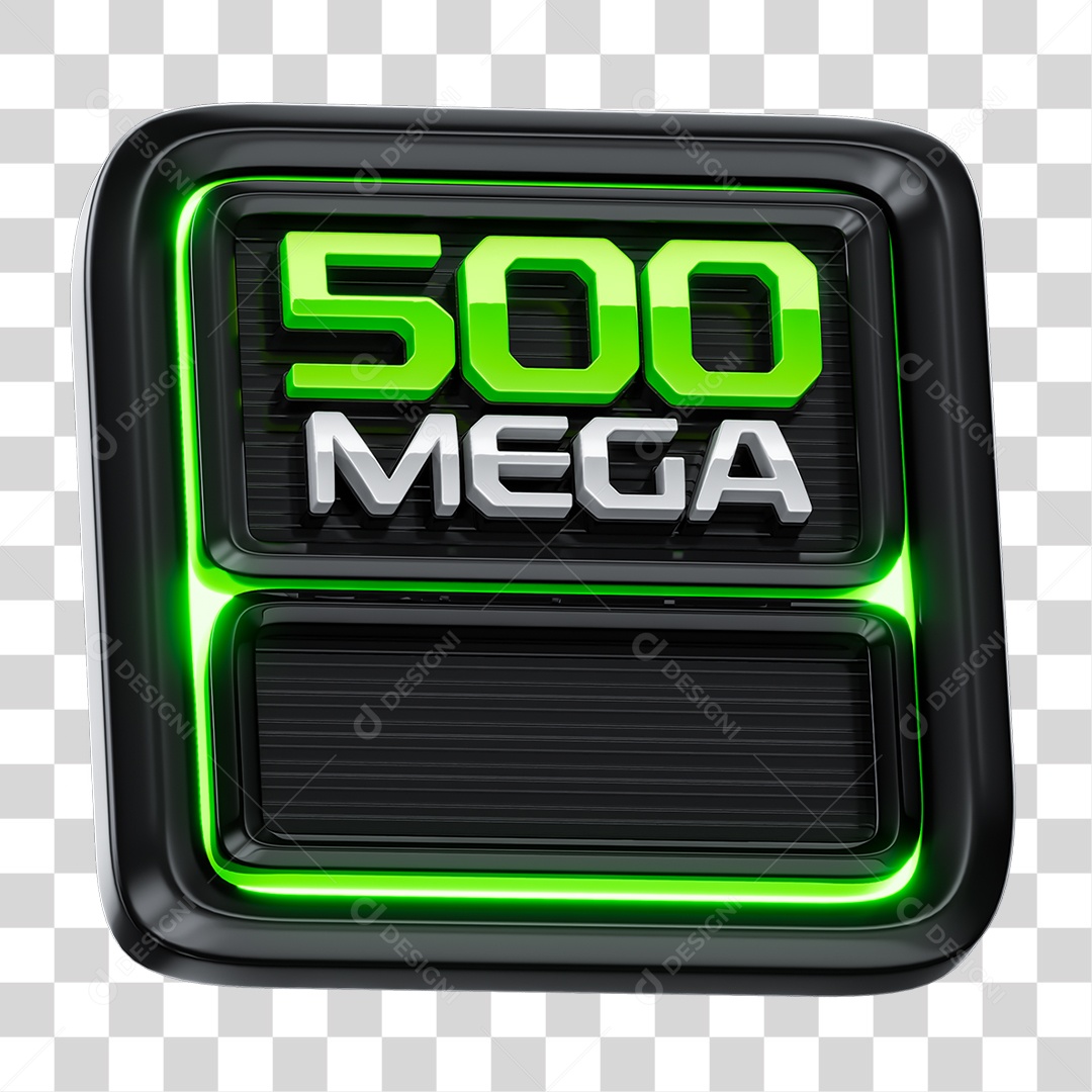 Selo 3D Mega 500 Internet PNG Transparente