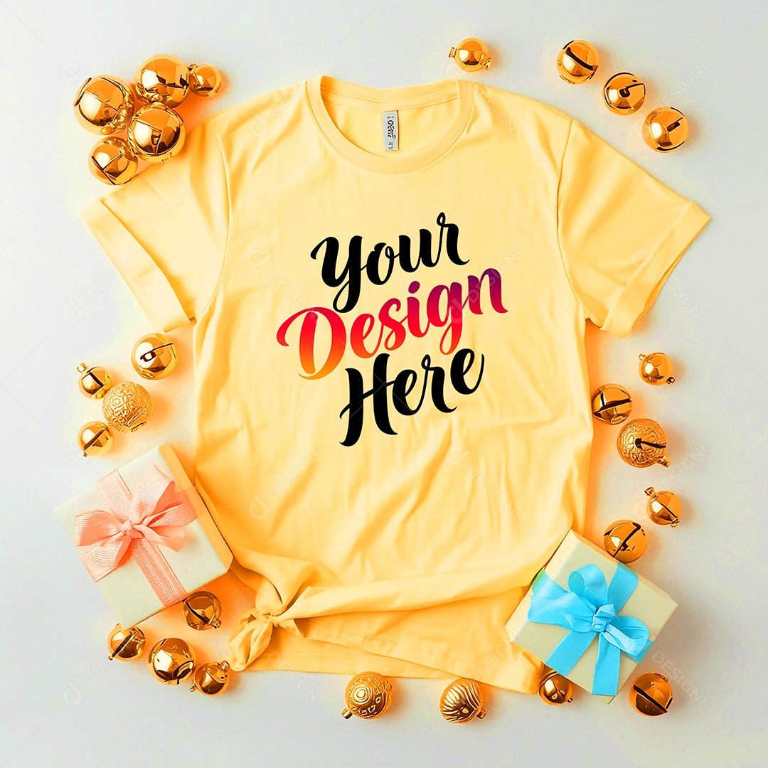 Mockup de Camisa Seu Projeto Aqui PSD Editável