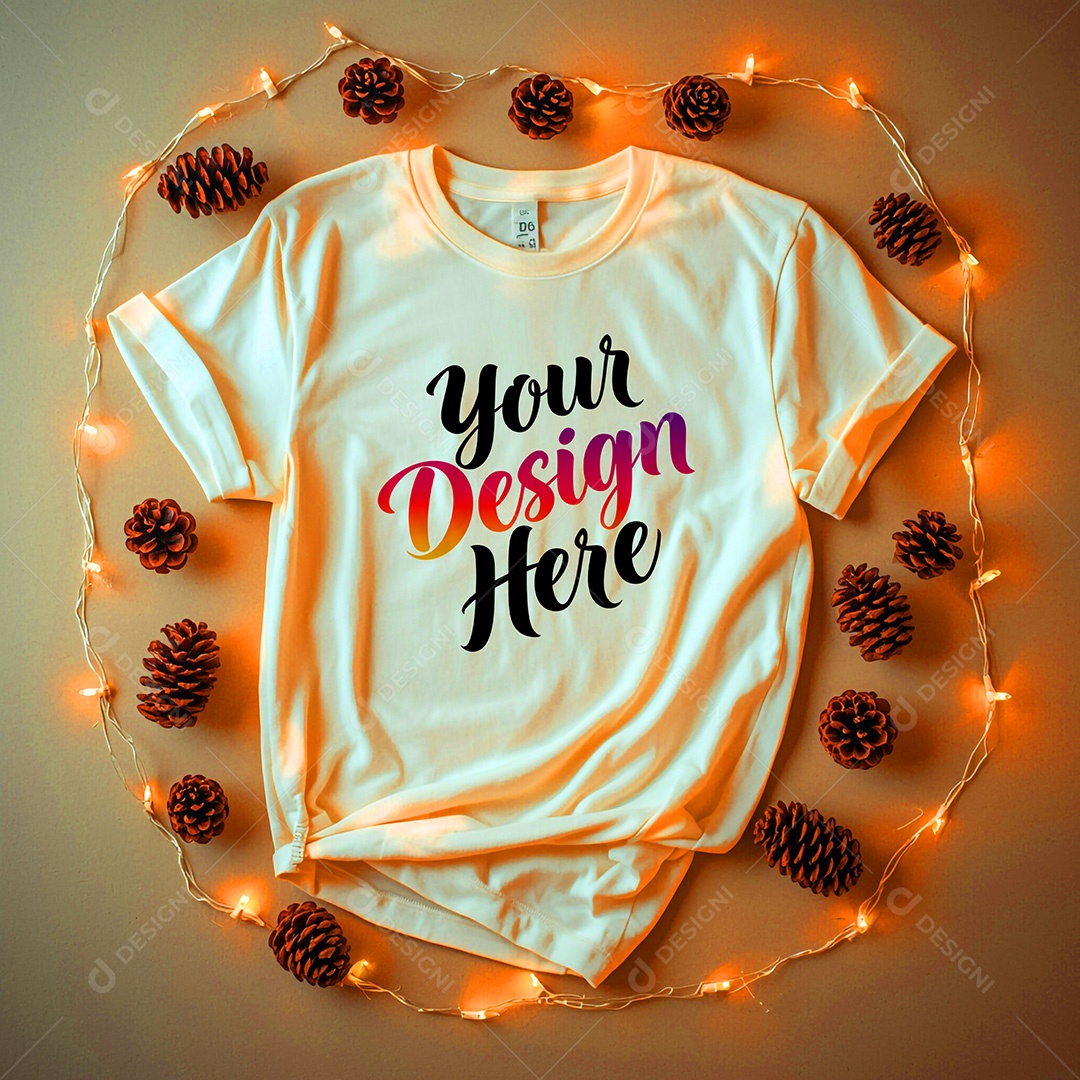 Mockup de Camisa Seu Projeto Aqui PSD Editável