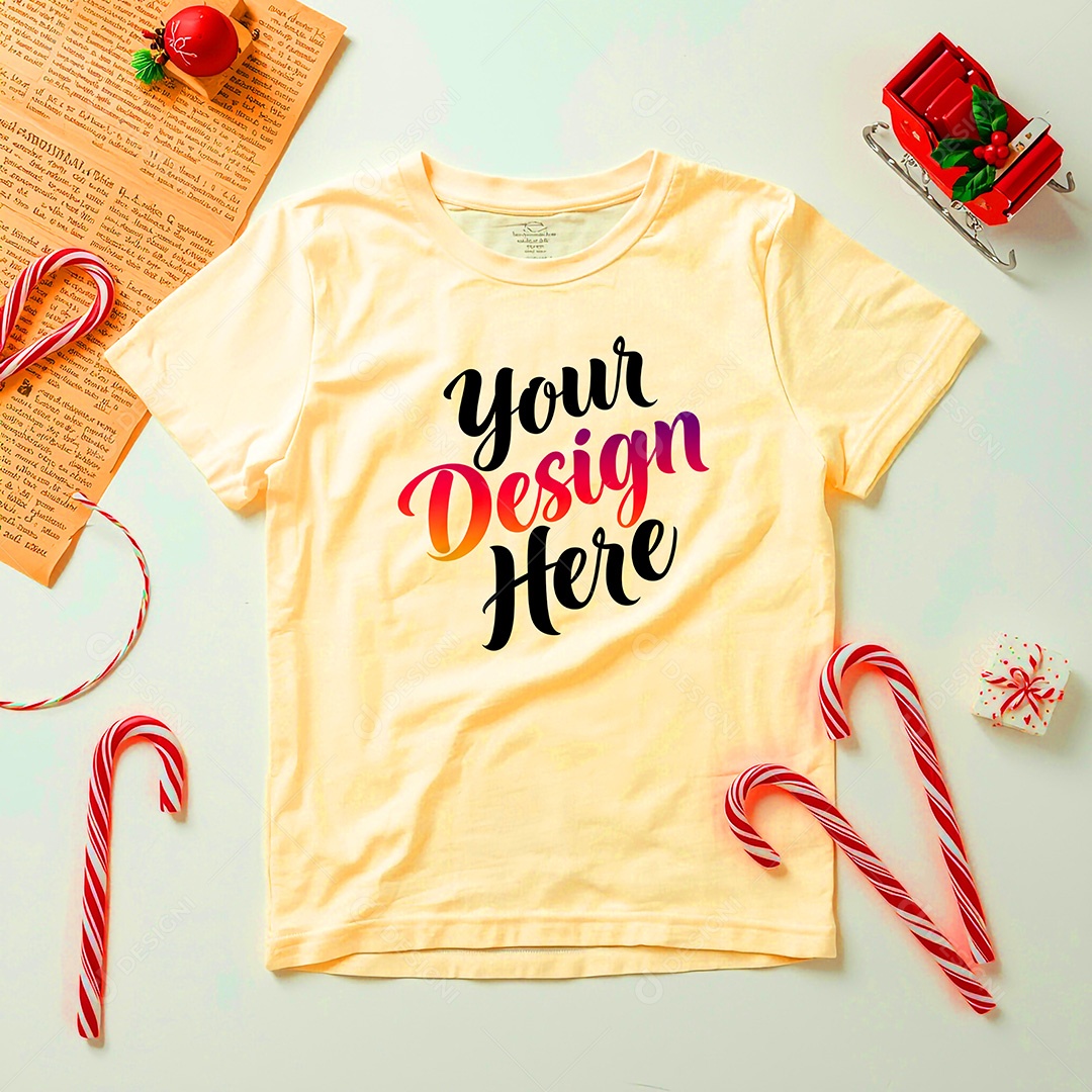 Mockup de Camisa Seu Projeto Aqui PSD Editável