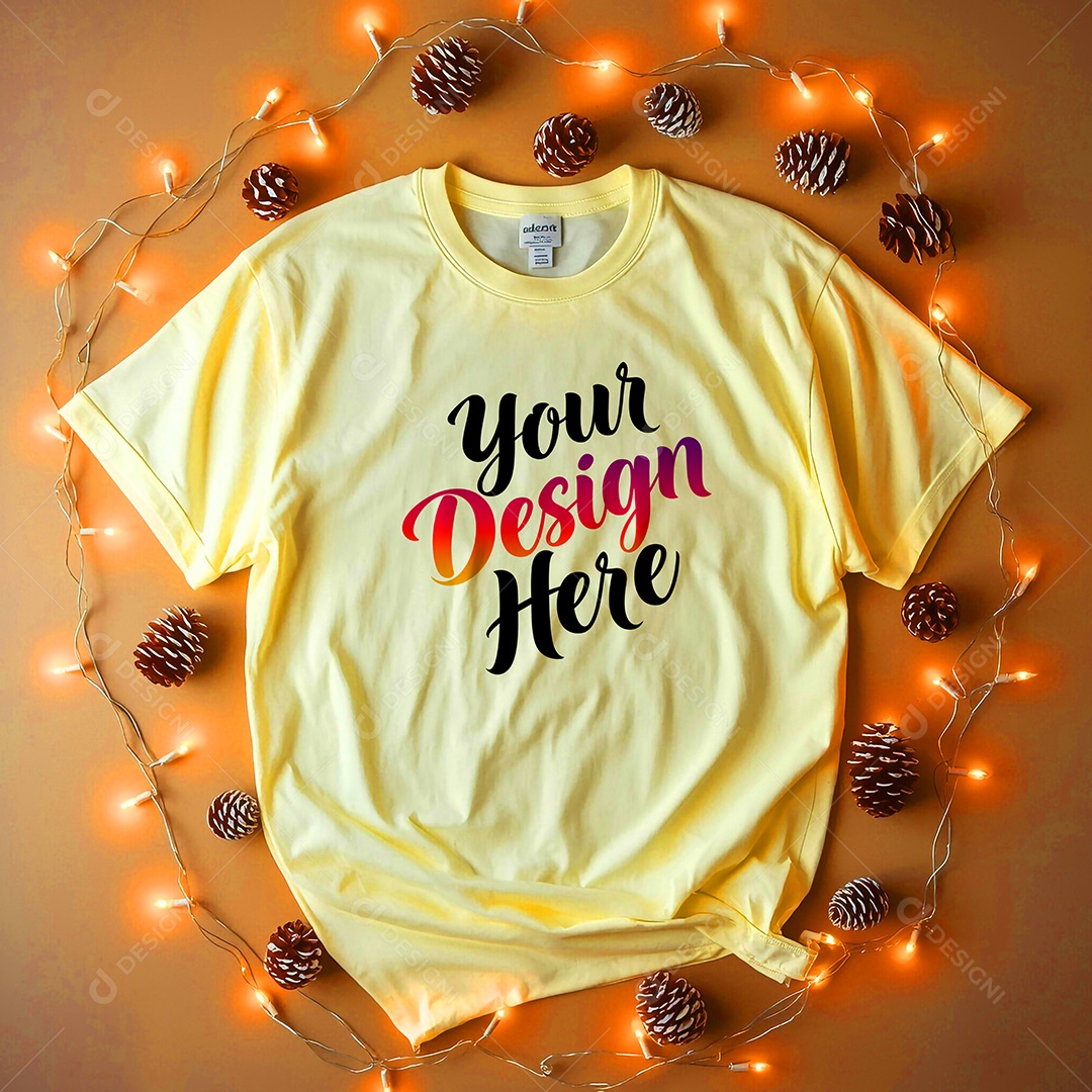 Mockup de Camisa Seu Projeto Aqui PSD Editável