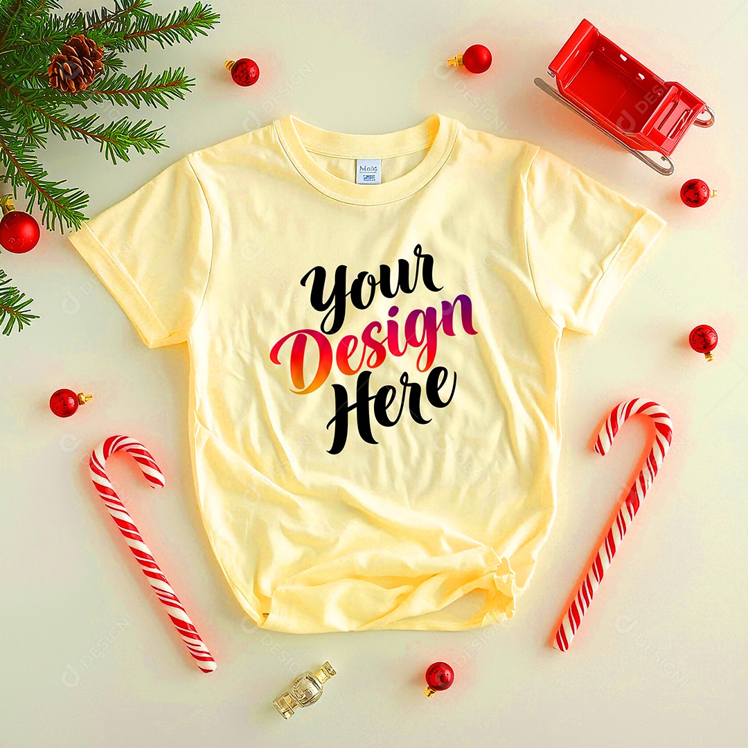 Mockup de Camisa Seu Projeto Aqui PSD Editável