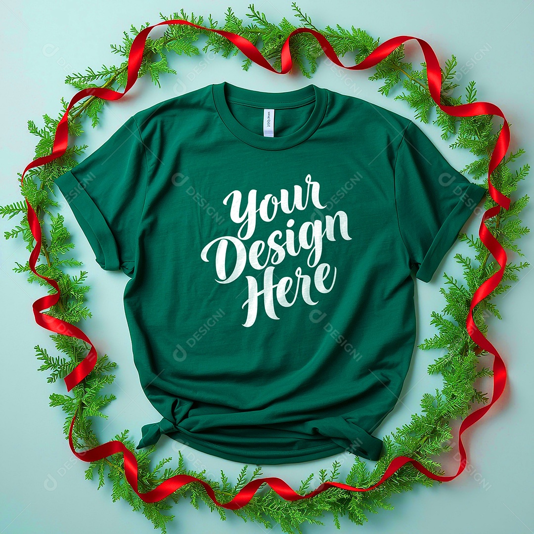 Mockup de Camisa Seu Projeto Aqui PSD Editável