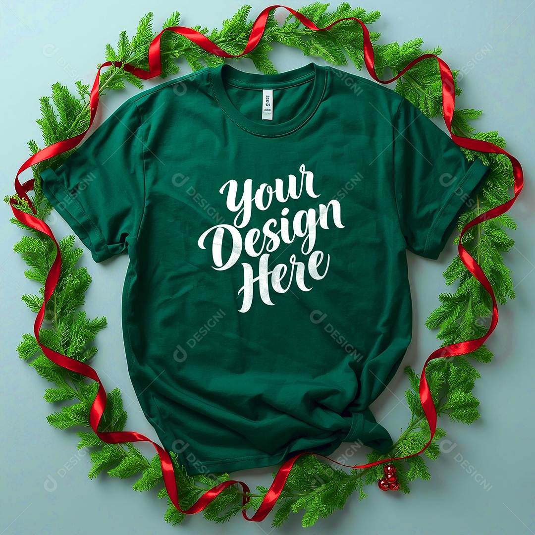 Mockup de Camisa Seu Projeto Aqui PSD Editável