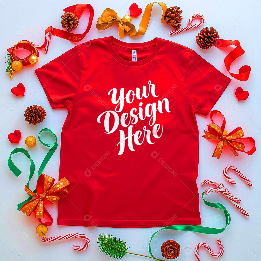 Mockup de Camisa Seu Projeto Aqui PSD Editável