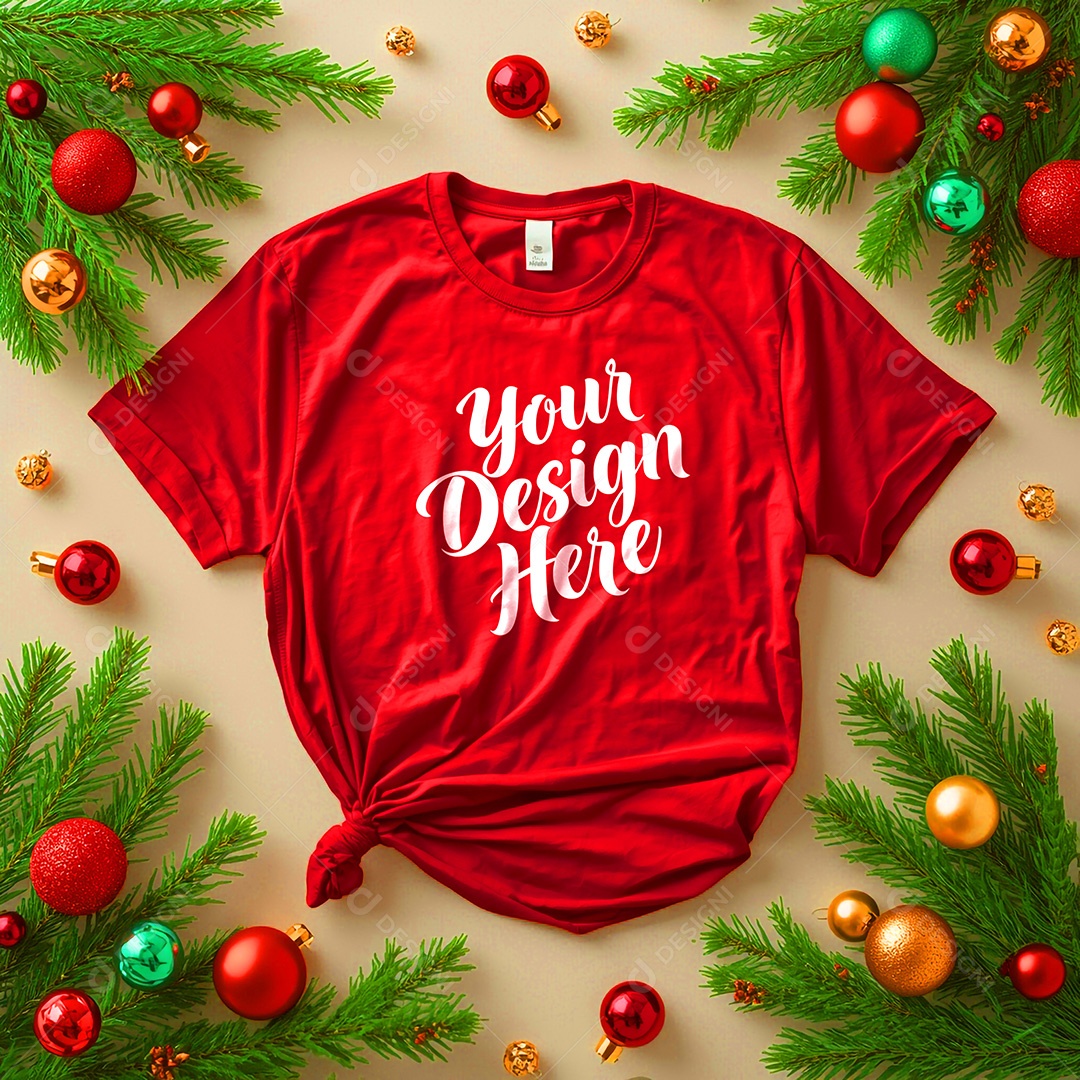 Mockup de Camisa Seu Projeto Aqui PSD Editável