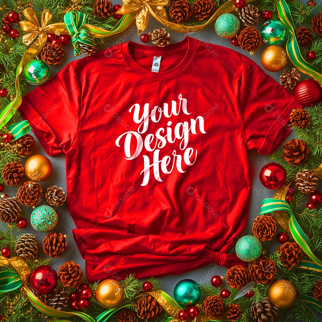 Mockup de Camisa Seu Projeto Aqui PSD Editável