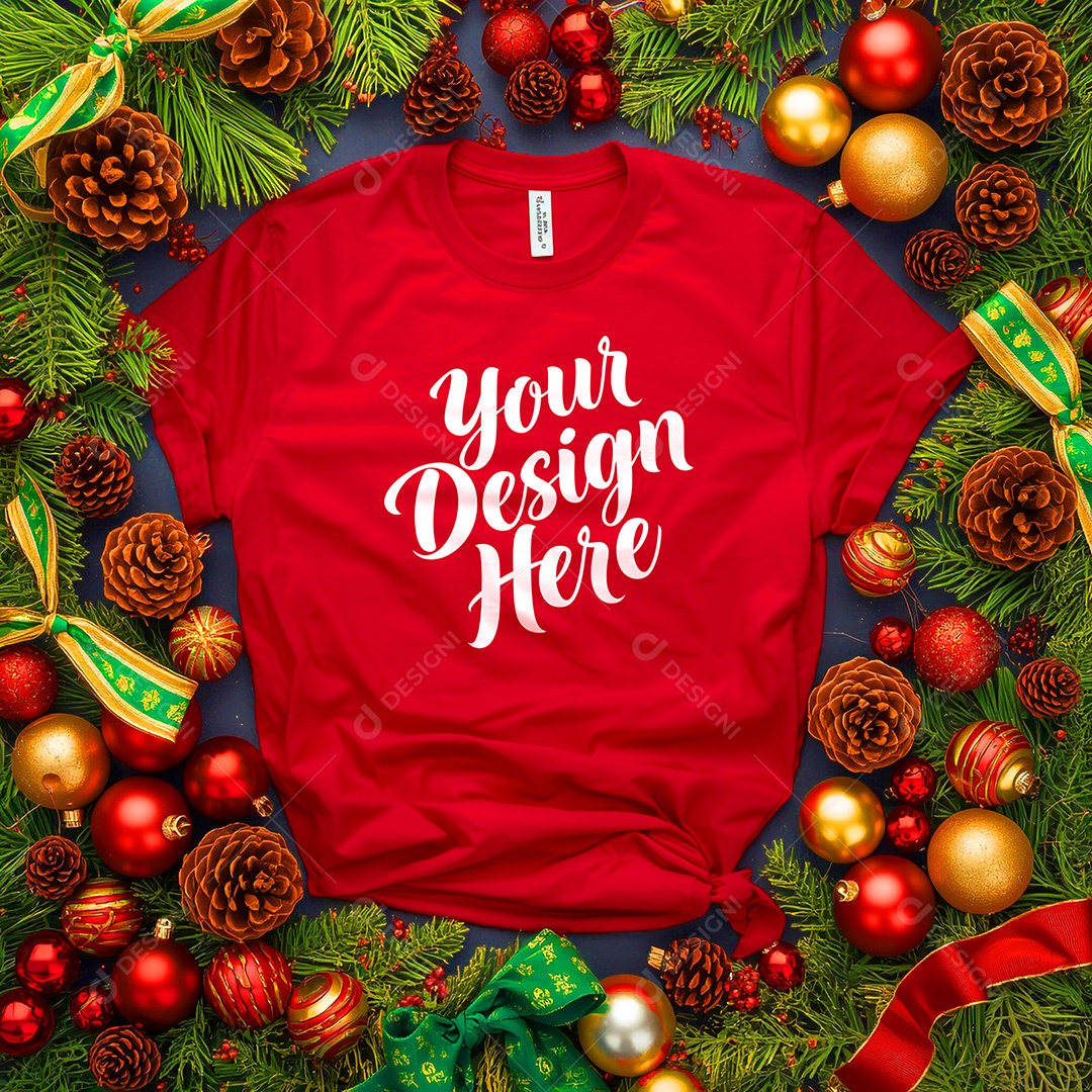 Mockup de Camisa Seu Projeto Aqui PSD Editável