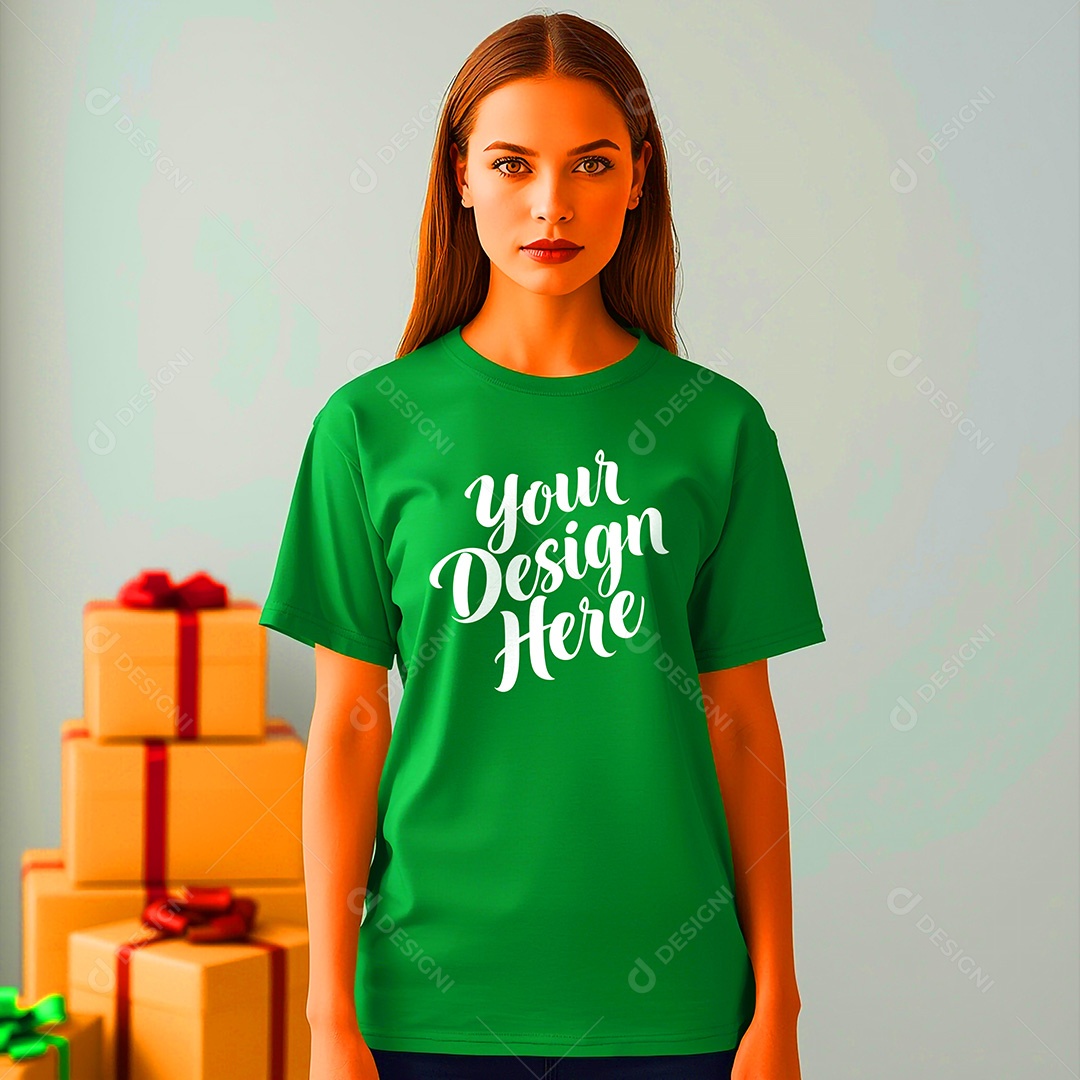 Mockup de Camisa Seu Projeto Aqui PSD Editável