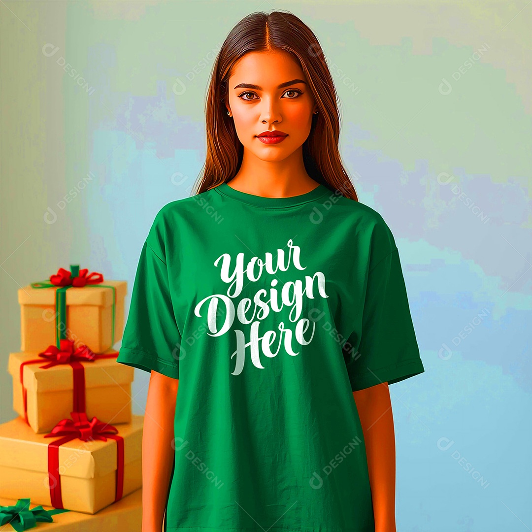 Mockup de Camisa Seu Projeto Aqui PSD Editável