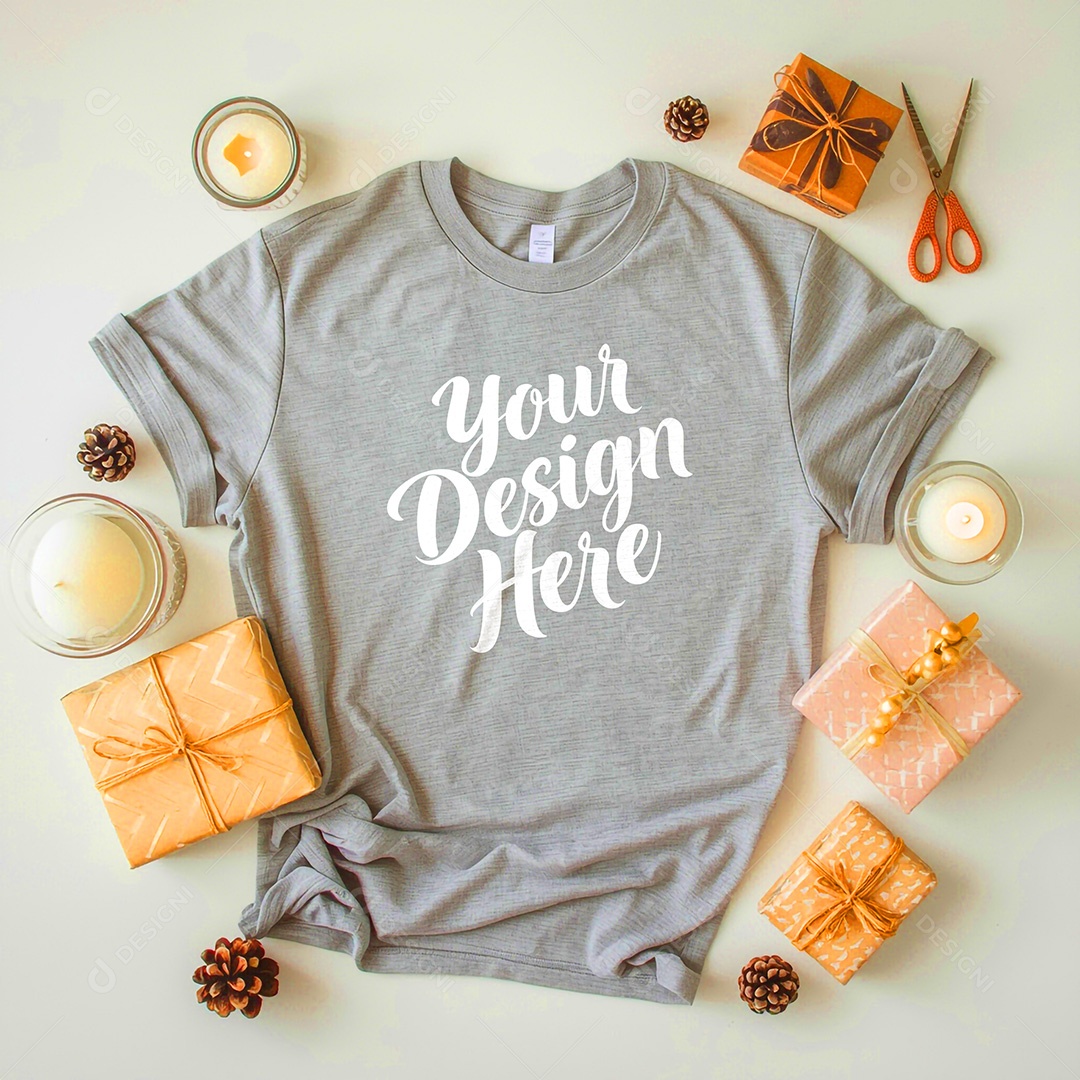 Mockup de Camisa Seu Projeto Aqui PSD Editável