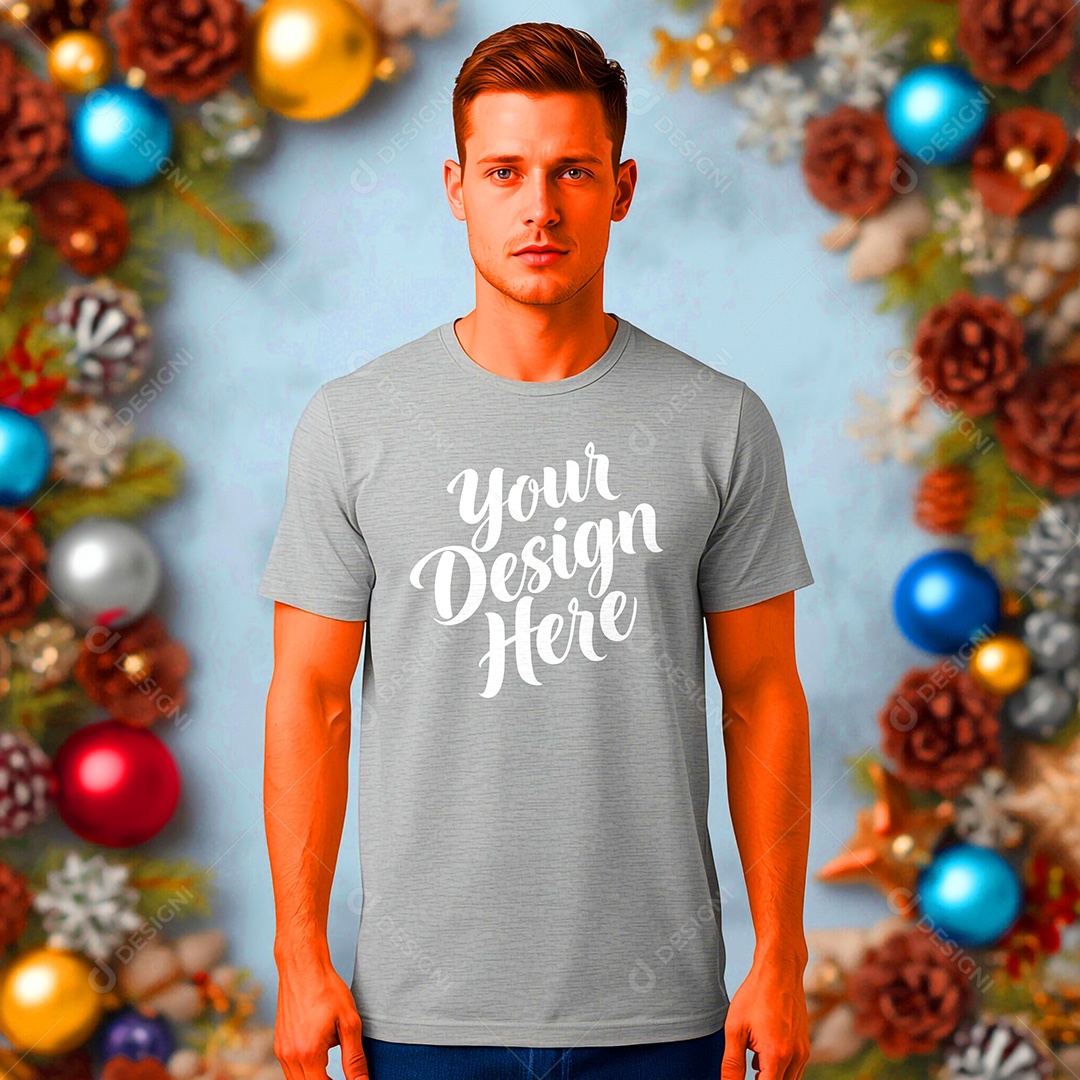 Mockup de Camisa Seu Projeto Aqui PSD Editável