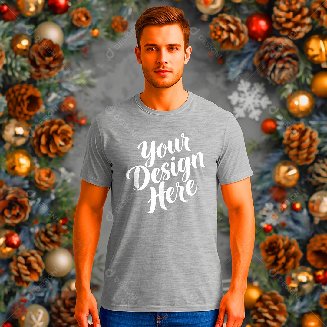 Mockup de Camisa Seu Projeto Aqui PSD Editável