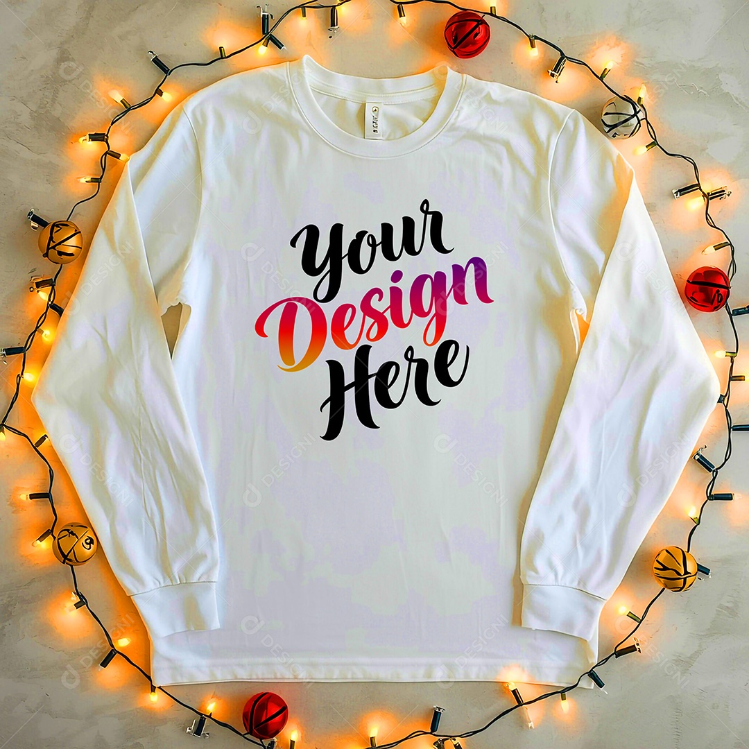 Mockup de Camisa Seu Projeto Aqui PSD Editável