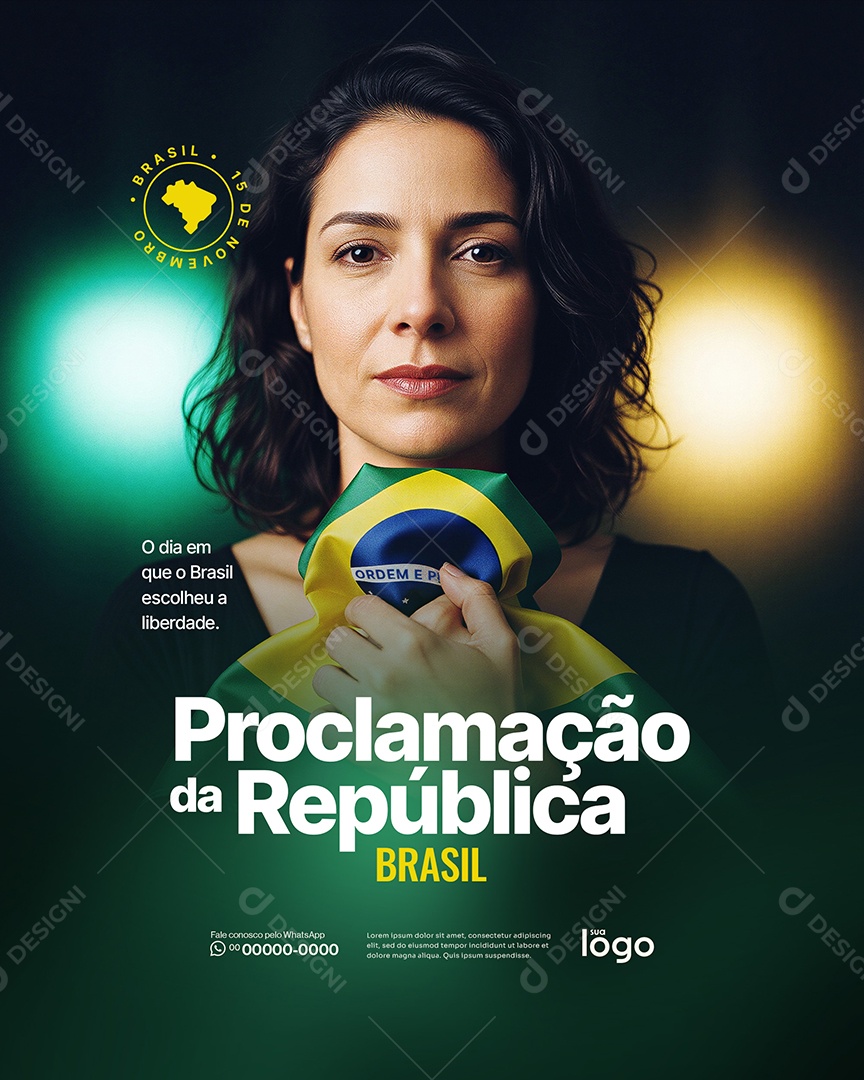 Dia da Proclamação da República 15 de Novembro Social Media PSD Editável