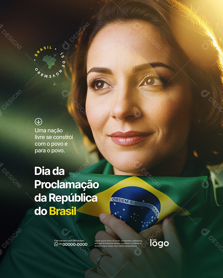 Dia da Proclamação da República 15 de Novembro Social Media PSD Editável