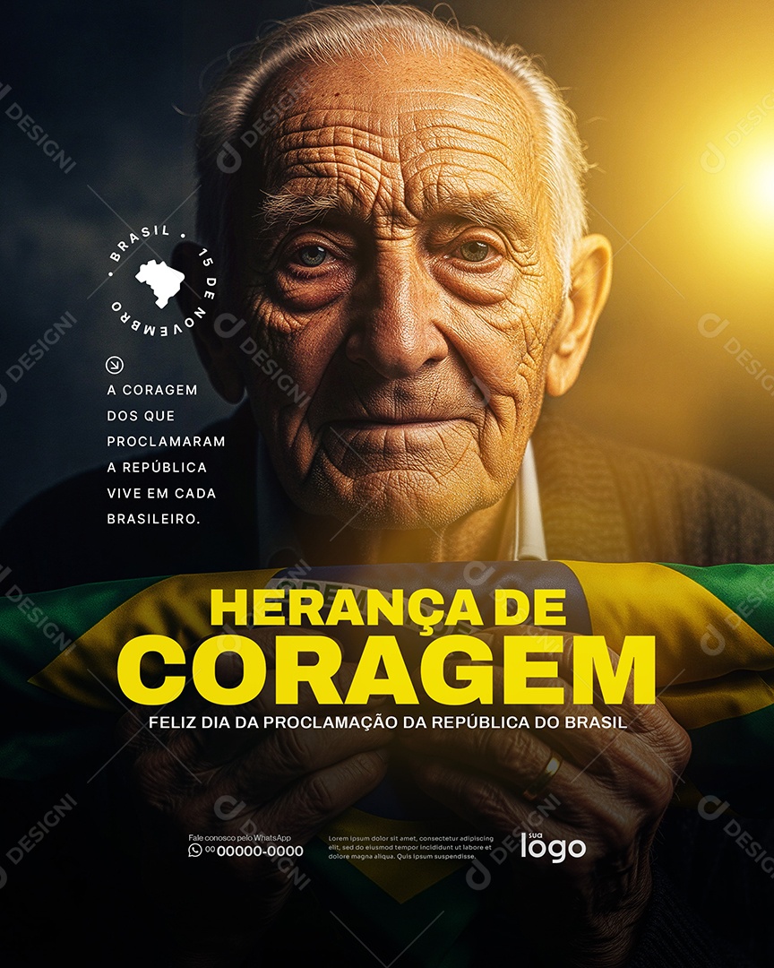 Dia da Proclamação da República 15 de Novembro Social Media PSD Editável