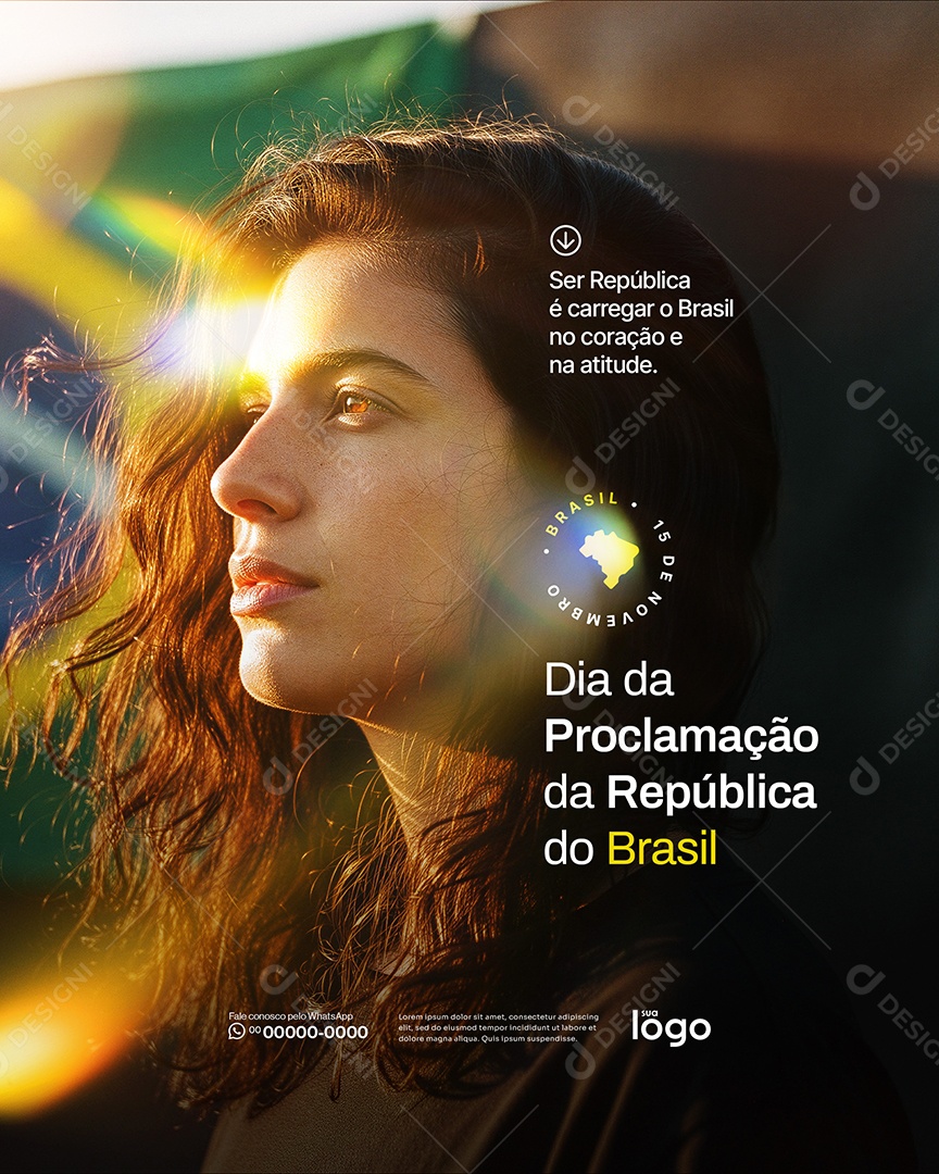 Dia da Proclamação da República 15 de Novembro Social Media PSD Editável