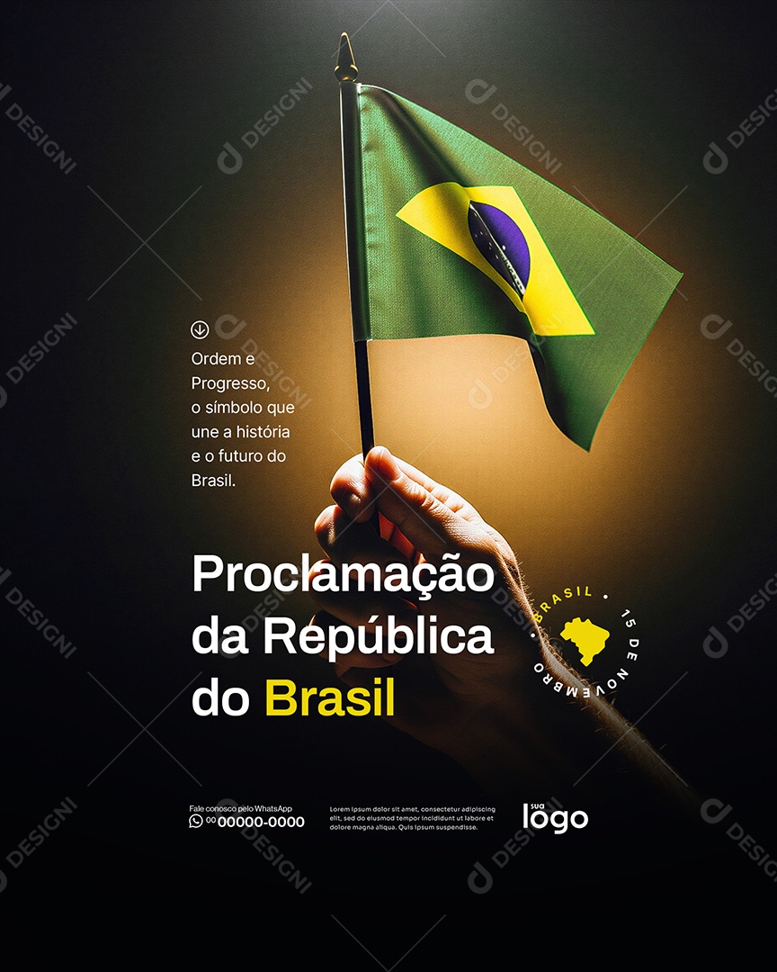 Dia da Proclamação da República 15 de Novembro Social Media PSD Editável