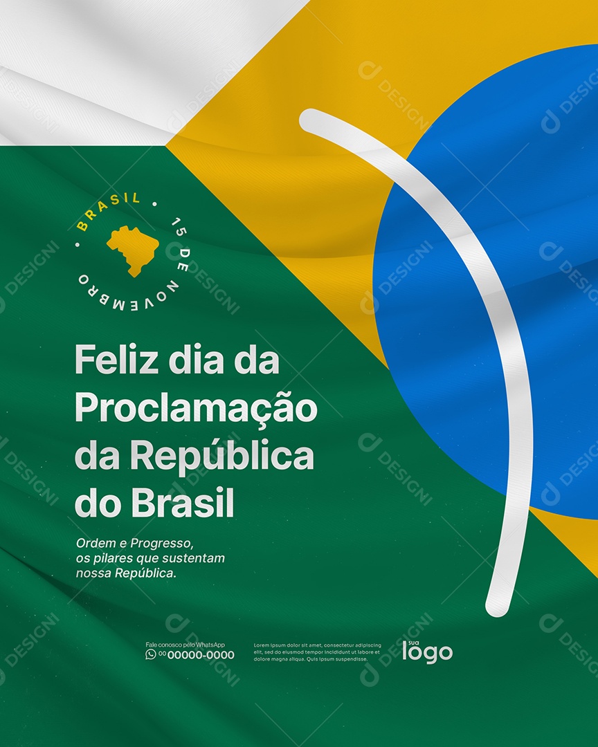 Dia da Proclamação da República 15 de Novembro Social Media PSD Editável