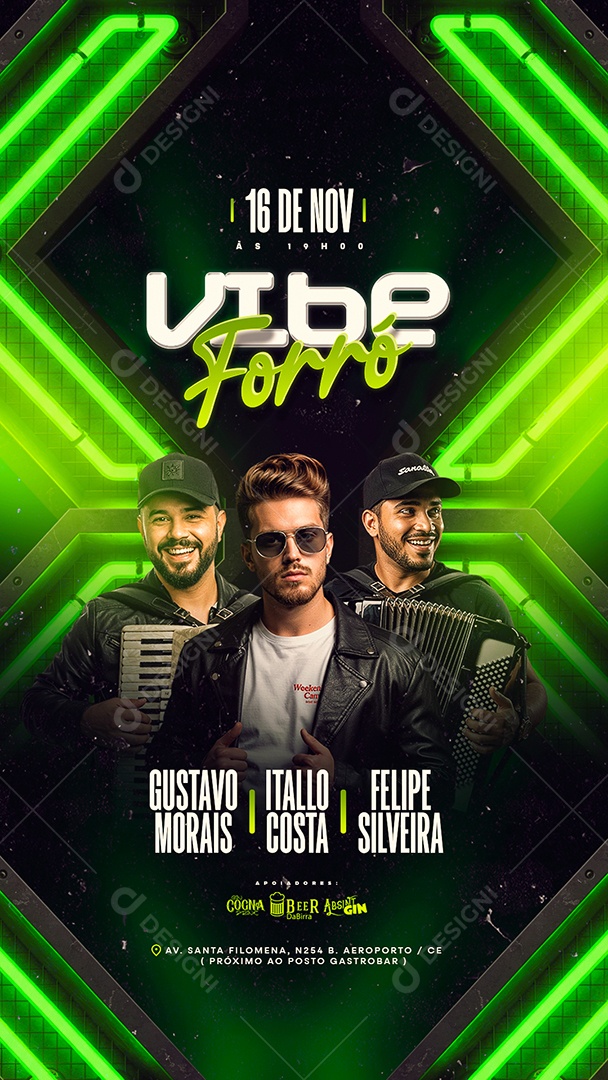 Story Flyer Próximos Shows Vibe Forró Social Media PSD Editável