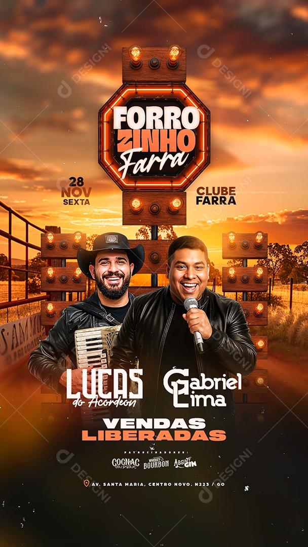 Story Flyer Próximos Shows Forrozinho Farra Social Media PSD Editável